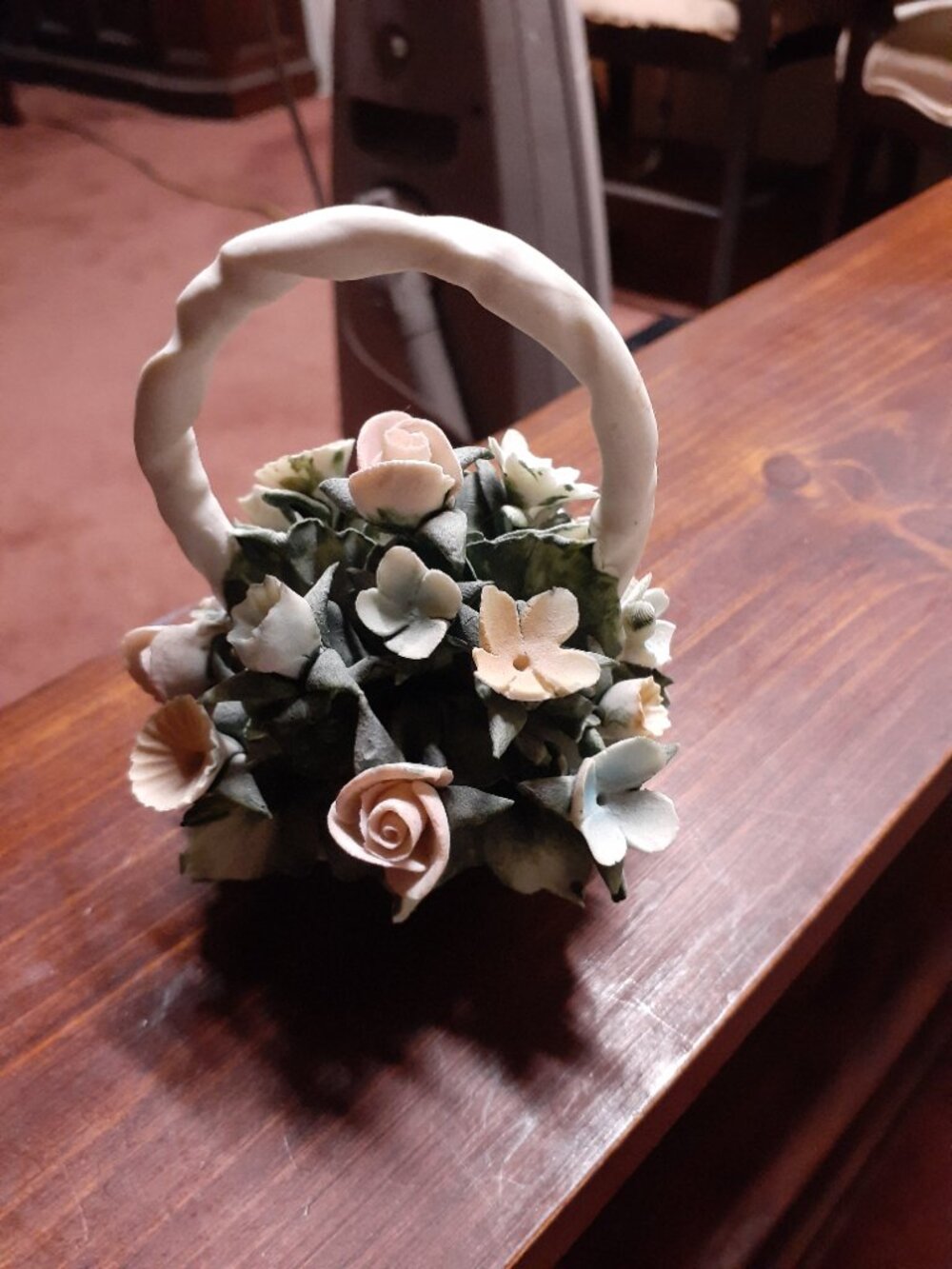 capodimonte  porcelain flower baskt